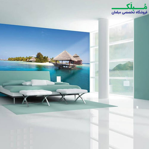 پوستر دیواری 4 تکه طرح خانه های ساحلی 1WALL مدل W4P-DREAM-002